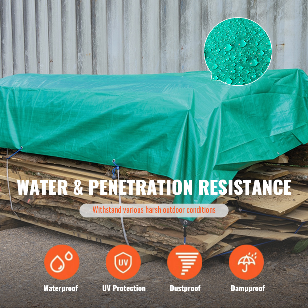 Tarpaulin PE per esterni pesanti Foglio verde impermeabile con occhielli rinforzati