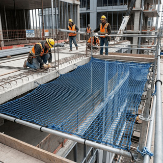 Rete di sicurezza per costruzioni in HDPE resistente per la protezione anticaduta