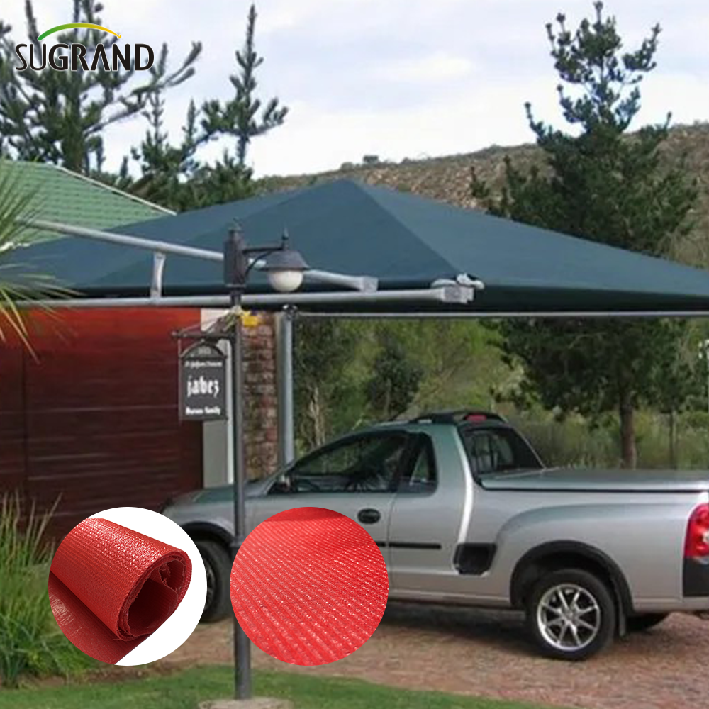 320gsm Red Waterproof Shade Net/Carport Shade Net