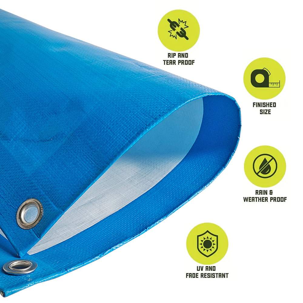 Tarpaulin PE per esterni pesanti Foglio verde impermeabile con occhielli rinforzati