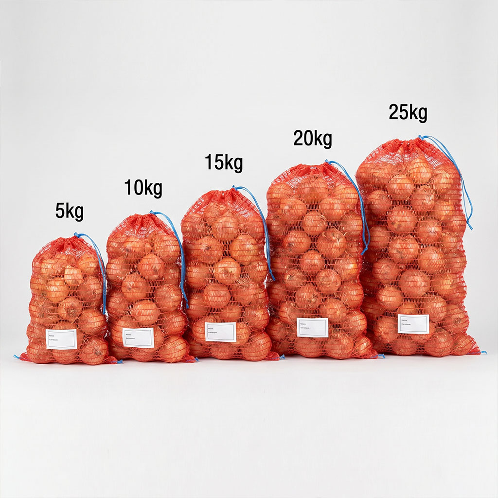 Borsa Leno all'ingrosso Borsa per cipolla Borsa a rete per patate