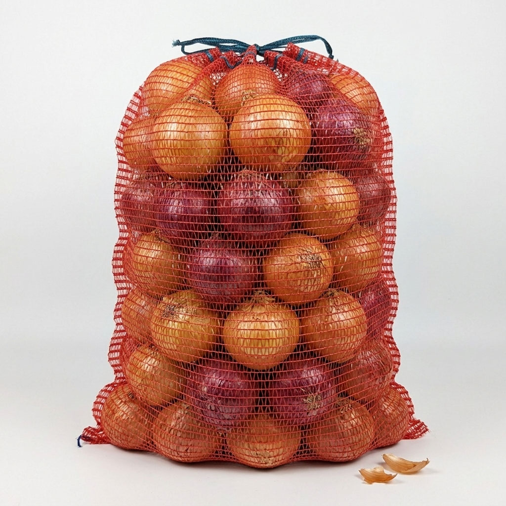Borsa Leno all'ingrosso Borsa per cipolla Borsa a rete per patate