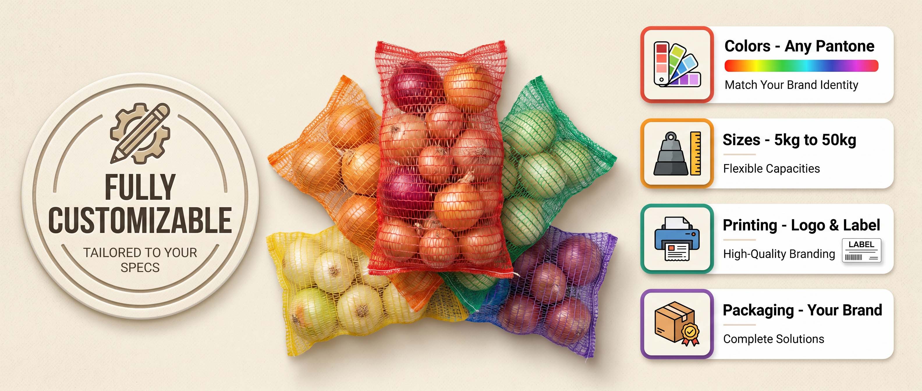 Sacchetti di cipolla personalizzati